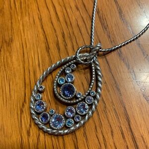 Brighton Silver and Blue Pendant Necklace